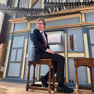 William at the Greg Harrold Iberian Baroque Organ in Warner Concert Hall
